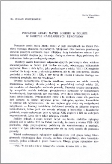 Początki kultu Matki Boskiej w Polsce w świetle najstarszych rękopisów