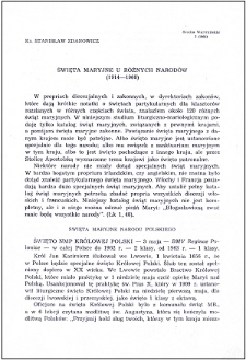 Święta maryjne u różnych narodów (1914-1960)