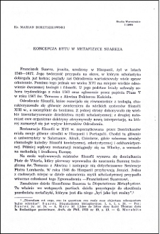 Koncepcja bytu w metafizyce Suareza