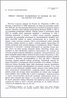 Szkoły diecezji warmińskiej w okresie od XIII do połowy XVI wieku