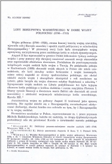 Losy biskupstwa warmińskiego w dobie wojny północnej (1700-1711)