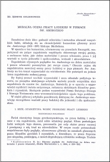 Moralna ocena pracy ludzkiej w pismach św. Ambrożego