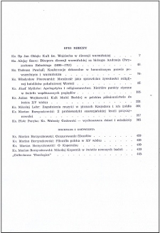 Studia Warmińskie T. 3 (1966) - spis treści