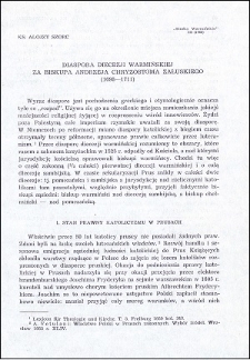 Diaspora diecezji warmińskiej za biskupa Andrzeja Chryzostoma Załuskiego (1698-1711)