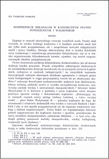 Konferencje dekanalne w kanonicznym prawie powszechnym i warmińskim