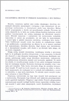 Zagadnienia muzyki w pismach Kasjodora i ich źródła
