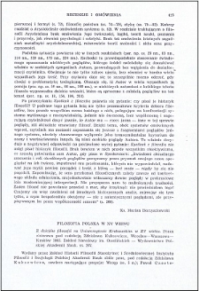Filozofia polska w XV wieku : [recenzja]