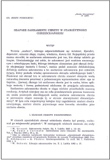 Szafarz sakramentu chrztu w starożytności chrześcijańskiej