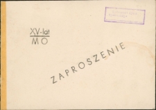 XV lat MO : zaproszenie