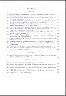 Studia Warmińskie T. 5 (1968) - spis treści