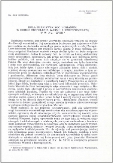 Rola braniewskiego Hosianum w dziele zespolenia Warmii z Rzeczpospolitą w w. XVI-XVIII