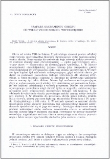 Szafarz sakramentu chrztu od wieku VIII do soboru trydenckiego