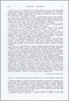 Pięć lat półrocznika "Studia Theologica Varsaviensia" (1963-1967)
