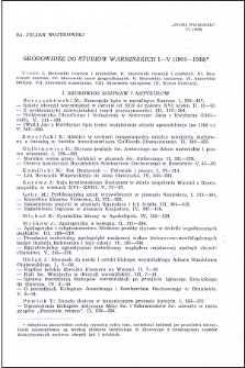 Skorowidze do "Studiów Warmińskich" I-V (1964-1968)