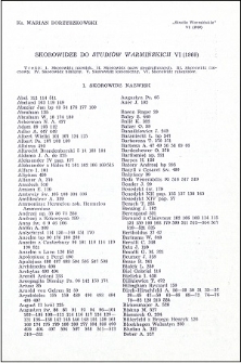 Skorowidze do "Studiów Warmińskich" VI (1969)
