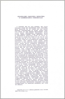 Stanisława Hozjusza modlitwa o zjednoczenie chrześcijan