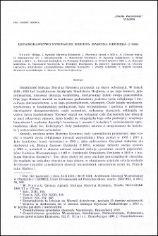 Ustawodawstwo synodalne biskupa Marcina Kromera (†1589)