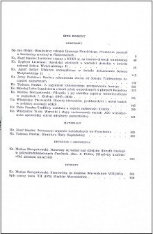 Studia Warmińskie T. 8 (1971) - spis treści