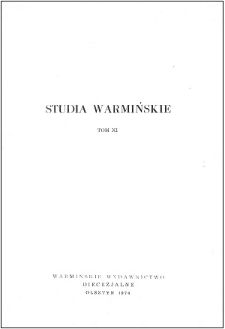 Studia Warmińskie Tom 11 (1974) - cały numer