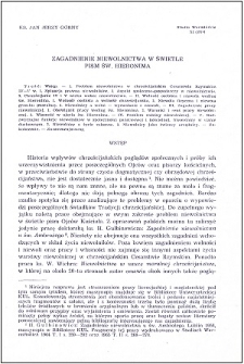 Zagadnienie niewolnictwa w świetle pism św. Hieronima