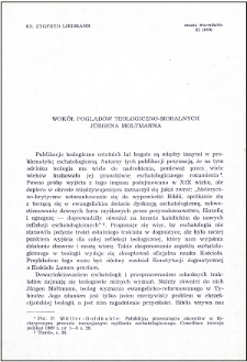 Wokół teologiczno-moralnych poglądów Jürgena Moltmanna