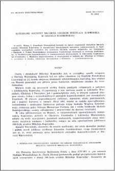 Kościelne obchody 500-lecia urodzin Mikołaja Kopernika w Diecezji Warmińskiej