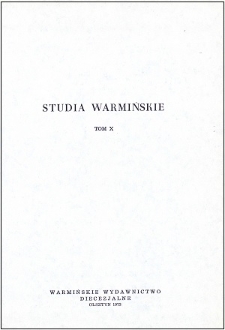 Studia Warmińskie Tom 10 (1973) - cały numer