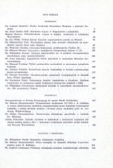 Studia Warmińskie Tom 10 (1973) - spis treści