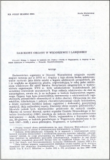 Barokowe organy w Węgorzewie i Łabędniku