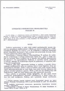 Literacko-historyczna problematyka Psalmu 62