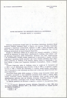 Nowe szczegóły do biografii Mikołaja Kopernika podane przez B. Baldiego : [recenzja]