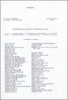 Skorowidze do "Studiów Warmińskich" 10 (1973)