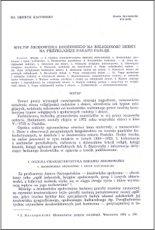 Wpływ środowiska rodzinnego na religijność dzieci na przykładzie parafii Pasłęk