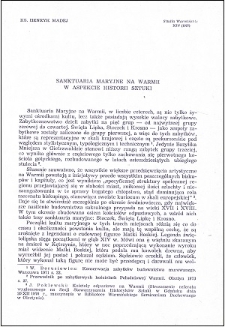 Sanktuaria maryjne na Warmii w aspekcie historii sztuki