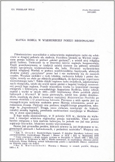 Matka Boska w warmińskiej poezji regionalnej