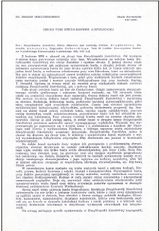 Drugi tom "Encyklopedii Katolickiej" : [recenzja]