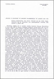 "Walka o kulturę" w Diecezji Warmińskiej w latach 1933-1944 : [recenzja]