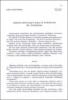 Leksyk dotyczący Boga w Żywotach św. Wojciecha