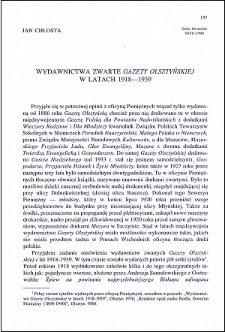 Wydawnictwa zwarte "Gazety Olsztyńskiej" w latach 1918-1939