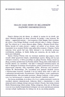 Dialog jako jeden ze składników dążności ekumenicznych