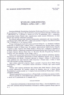 Wystawa biblioteczna : Święta Lipka 1687-1987