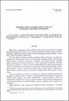 Maryjny Mszał Papieża Jana Pawła II w świetle historii dogmatów