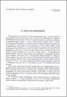 Na drogach bergsonizmu