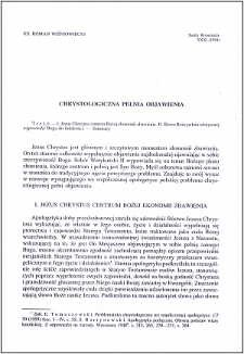 Chrystologiczna pełnia objawienia