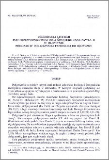 Celebracja liturgii pod przewodnictwem Ojca Świętego Jana Pawła II w Olsztynie podczas IV Pielgrzymki papieskiej do Ojczyzny