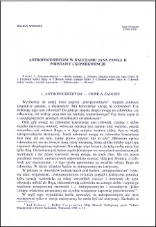 Antropocentryzm w nauczaniu Jana Pawła II : podstawy i konsekwencje
