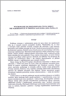 Wychowanie do poszanowania życia dzieci nie narodzonych w świetle nauczania Jana Pawła II