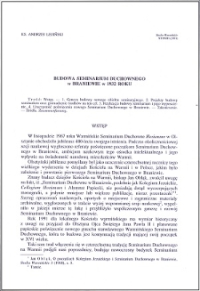 Budowa Seminarium Duchownego w Braniewie w 1932 roku