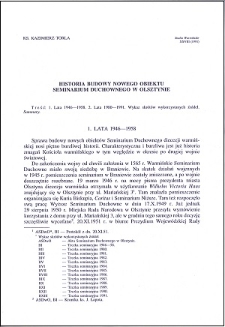 Historia budowy nowego obiektu Seminarium Duchownego w Olsztynie