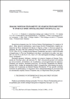 Dialog Nowego Testamentu ze Starym Testamentem w świetle opisu spotkania przy studni (J 4,1-42)
